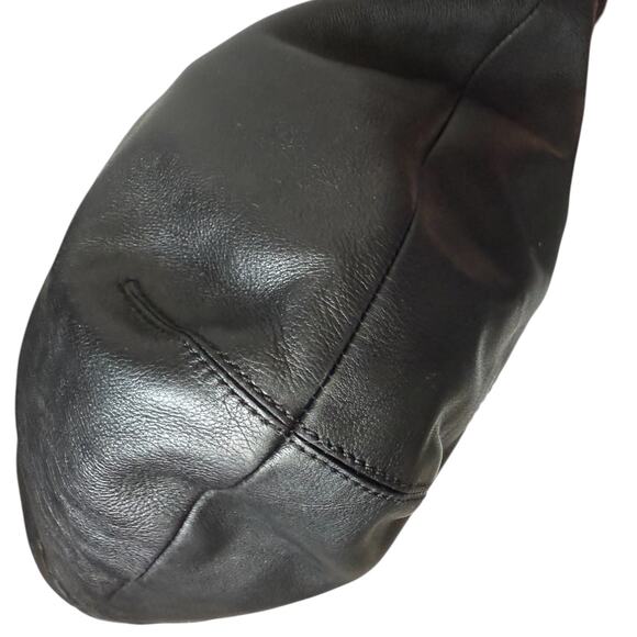 COACH F13108 SoHo Black Leather Whipstitch Wide Buckle Strap Shoulder Bag Large - Picture 8 of 16